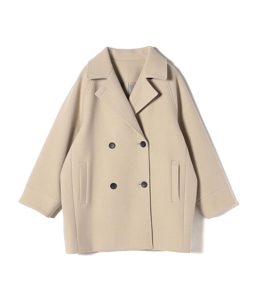 SHIPS Colors:〈手洗い可能〉ジャージーメルトン ピーコート