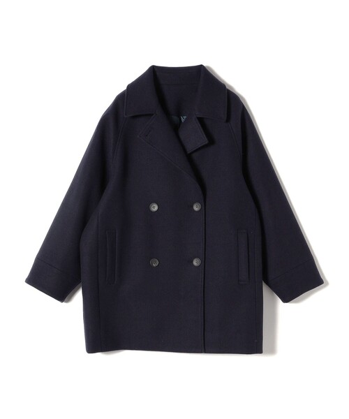 SHIPS Colors:〈手洗い可能〉ジャージーメルトン ピーコート