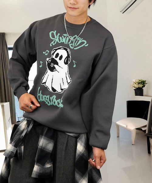 L'atelier(ラトリエ)の「グラフィックデザイン ニット ボリューム袖(ニット/セーター・メンズ・ブラック系5/ブラック系その他3/ブラック系その他2/ブラック系4/ブラック系3/ブラック系2/ホワイト系7/ホワイト系3/ホワイト系2/ネイビー系7/ネイビー系6/ネイビー系5/ネイビー系4/グリーン系6/グリーン系5/ブラック系7/ブラック系6・LL/L/M)」の5枚目の写真