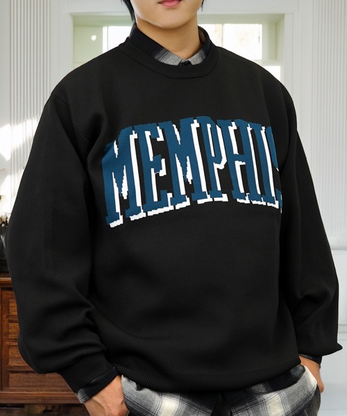 セール】グラフィックデザイン ニット ボリューム袖（ニット/セーター