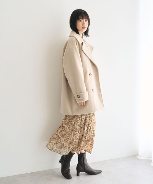 YECCA VECCA(イェッカヴェッカ)の「フラワー柄フリルプリーツワンピース(ワンピース・レディース・ブラック/アイボリー・FREE)」の16枚目の写真