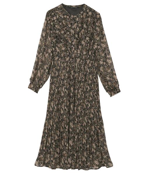 YECCA VECCA(イェッカヴェッカ)の「フラワー柄フリルプリーツワンピース(ワンピース・レディース・ブラック/アイボリー・FREE)」の13枚目の写真