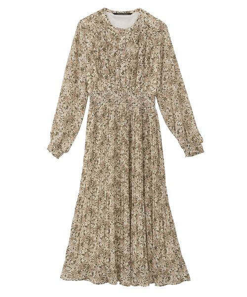 YECCA VECCA(イェッカヴェッカ)の「フラワー柄フリルプリーツワンピース(ワンピース・レディース・ブラック/アイボリー・FREE)」の6枚目の写真