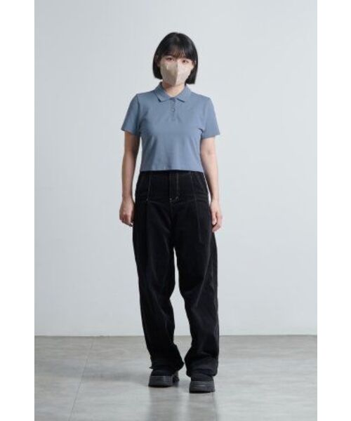 MUSINSA STANDARD WOMAN（ムシンサスタンダードウーマン）の「【クールタンダード】レディースクロップドピケポロシャツ【ブルーグレー】（ポロシャツ・レディース・その他・SMALL/MEDIUM/LARGE/X-SMALL）」の6枚目の写真