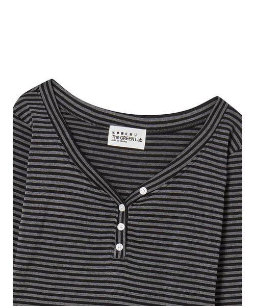 THE GREEN LAB（ザグリーンラボ）の「ストライプヘンリーネックロングスリーブ[ブラック]（Tシャツ/カットソー・レディース・その他・FREE）」の21枚目の写真