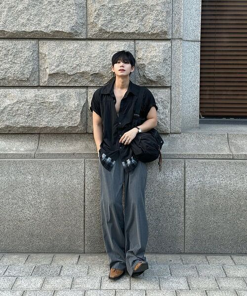 TRIP LE SENS（トリップ ル センス）の「ライトツーピンタックワイドスラックス_ストライプブラック（スラックス・メンズ・その他・SMALL/MEDIUM/LARGE）」の7枚目の写真