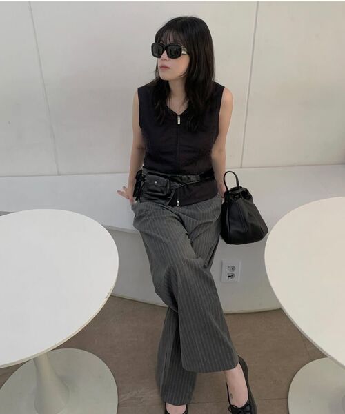 TRIP LE SENS（トリップ ル センス）の「ライトツーピンタックワイドスラックス_ストライプブラック（スラックス・メンズ・その他・SMALL/MEDIUM/LARGE）」の8枚目の写真