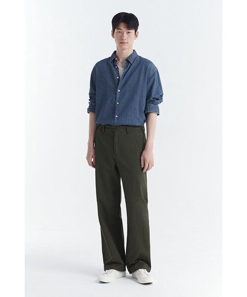 MUSINSA STANDARD（ムシンサスタンダード）の「ワイドチノパンツ[カーキ]（その他パンツ・メンズ・その他・40/38/42/36/34/32/30/31/33/26/27/28/29）」の10枚目の写真