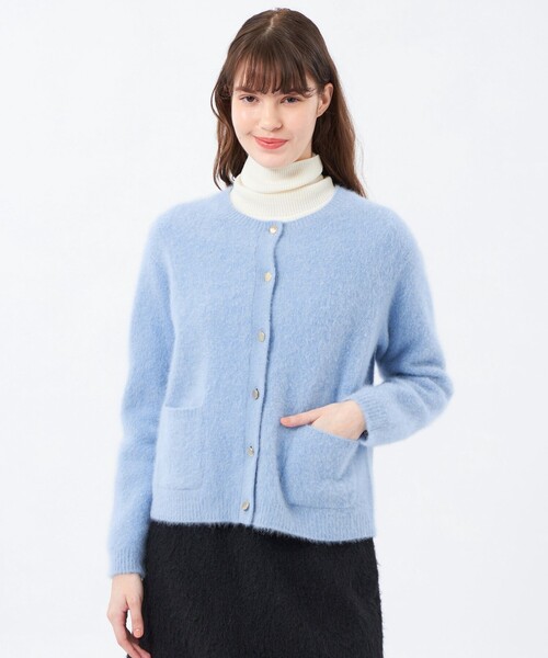 MACKINTOSH PHILOSOPHY（ﾏｯｷﾝﾄｯｼｭ ﾌｨﾛｿﾌｨｰ）の「【ROYTON KNIT(ロイトンニット)】フォックスウール製（カーディガン/ボレロ・レディース・ブルー/オフホワイト/ベージュ・38）」の3枚目の写真
