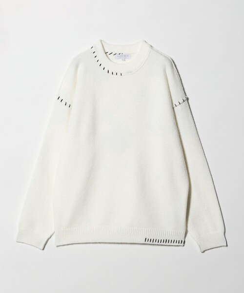 A DAY IN THE LIFE UNITED ARROWS(アデイインザライフユナイテッドアローズ)の「ミドルゲージ ハンドステッチ ニット-ウォッシャブル-<A DAY IN THE LIFE>(ニット/セーター・メンズ・ブラック/ホワイト・L/M)」の1枚目の写真