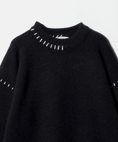 A DAY IN THE LIFE UNITED ARROWS(アデイインザライフユナイテッドアローズ)の「ミドルゲージ ハンドステッチ ニット-ウォッシャブル-<A DAY IN THE LIFE>(ニット/セーター・メンズ・ブラック/ホワイト・L/M)」の9枚目の写真