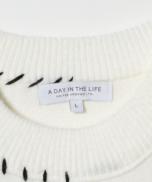 A DAY IN THE LIFE UNITED ARROWS(アデイインザライフユナイテッドアローズ)の「ミドルゲージ ハンドステッチ ニット-ウォッシャブル-<A DAY IN THE LIFE>(ニット/セーター・メンズ・ブラック/ホワイト・L/M)」の11枚目の写真