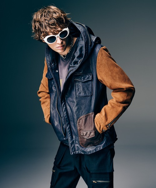 glamb（グラム）の「Carol Rosso Riders Jacket / キャロルロッソライダースジャケット（ライダースジャケット・メンズ・ブラック/マルチ・S/M/L）」の12枚目の写真