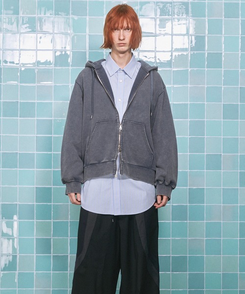 MAISON SPECIAL(メゾンスペシャル)の「《UNISEX》【ONE-MILE WEAR】Prime-Over Fade Zip Hoodie/ワンマイルウェアプライムオーバーフェードジップパーカー【MAISON SPECIAL/メゾンスペシャル】■セットアップ対応■(パーカー・メンズ・チャコールグレー/グレー/ブルー/パープル・0/1/2)」の18枚目の写真