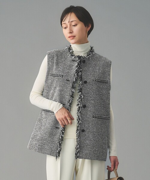 UNITED ARROWS(ユナイテッドアローズ)の「2トーン ツイードライク ベスト(ベスト・レディース・ブラック/ネイビー・38/36)」の2枚目の写真