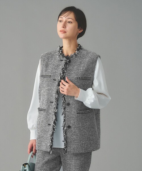 UNITED ARROWS(ユナイテッドアローズ)の「2トーン ツイードライク ベスト(ベスト・レディース・ブラック/ネイビー・38/36)」の9枚目の写真