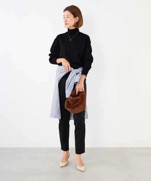 MICA&DEAL（マイカ＆ディール）の「ラバージャージーレギンス〈2サイズ展開〉（その他パンツ・レディース・マルチ/ブラック・38/36）」の7枚目の写真