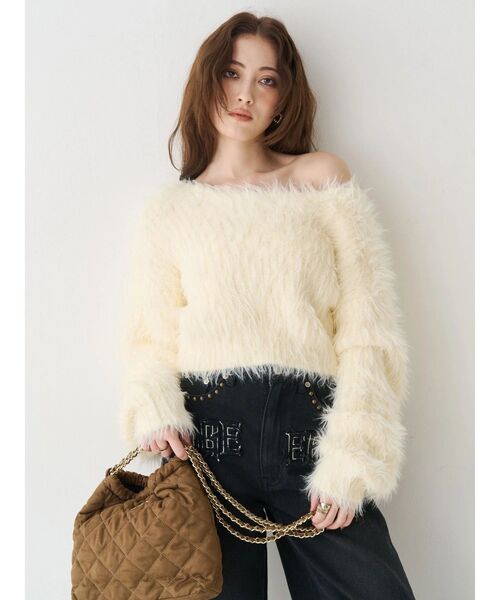 EVRIS（エヴリス）の「シャギーニットトップス（ニット/セーター・レディース・ブルー/ピンク/ホワイト・FREE）」の19枚目の写真