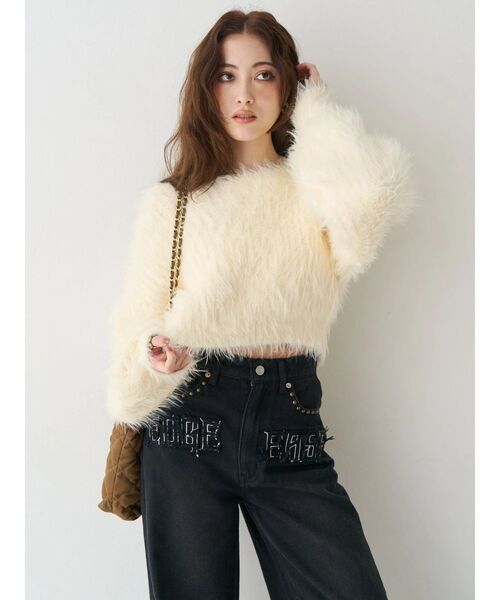 EVRIS（エヴリス）の「シャギーニットトップス（ニット/セーター・レディース・ブルー/ピンク/ホワイト・FREE）」の20枚目の写真