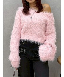 予約商品】ニット/セーター（ピンク/桃色系・オフショルダー