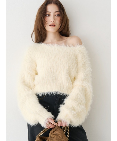 EVRIS（エヴリス）の「シャギーニットトップス（ニット/セーター・レディース・ブルー/ピンク/ホワイト・FREE）」の15枚目の写真