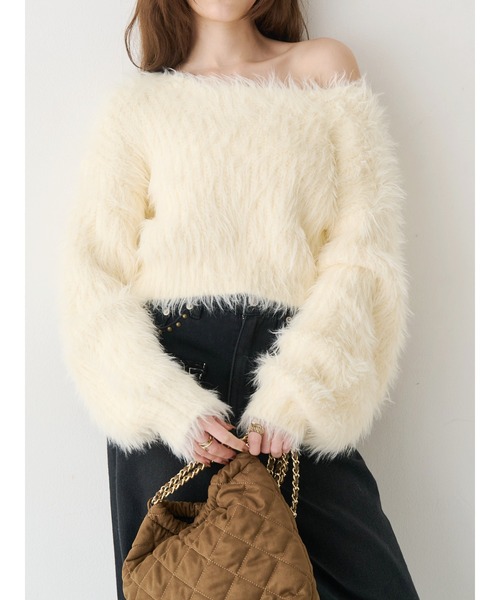 EVRIS（エヴリス）の「シャギーニットトップス（ニット/セーター・レディース・ブルー/ピンク/ホワイト・FREE）」の16枚目の写真