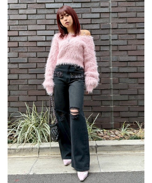 EVRIS（エヴリス）の「シャギーニットトップス（ニット/セーター・レディース・ブルー/ピンク/ホワイト・FREE）」の11枚目の写真