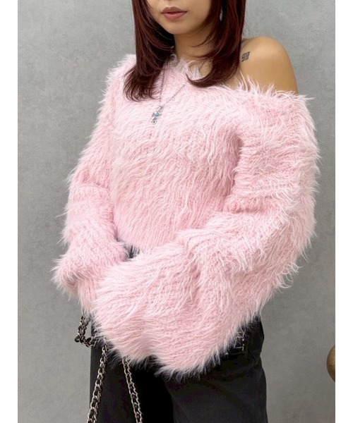 EVRIS（エヴリス）の「シャギーニットトップス（ニット/セーター・レディース・ブルー/ピンク/ホワイト・FREE）」の12枚目の写真