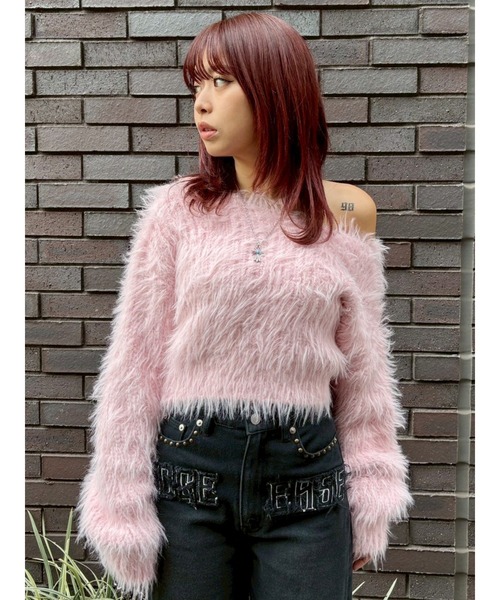 EVRIS（エヴリス）の「シャギーニットトップス（ニット/セーター・レディース・ブルー/ピンク/ホワイト・FREE）」の18枚目の写真