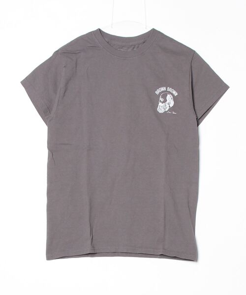 BrownBrown(ブラウンブラウン)の「【BrownBrown】ブラウンブラウン/ Mr.Brown T-shirt(Tシャツ/カットソー・メンズ・チャコールグレー/ホワイト・SMALL/MEDIUM/LARGE/X-LARGE)」の2枚目の写真