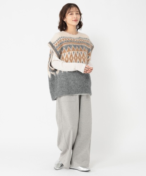 studio CLIP（スタディオクリップ）の「ノルディックニットベスト（ベスト・レディース・ブラウン/グレー・FREE）」の13枚目の写真