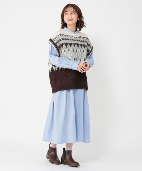 studio CLIP（スタディオクリップ）の「ノルディックニットベスト（ベスト・レディース・ブラウン/グレー・FREE）」の17枚目の写真