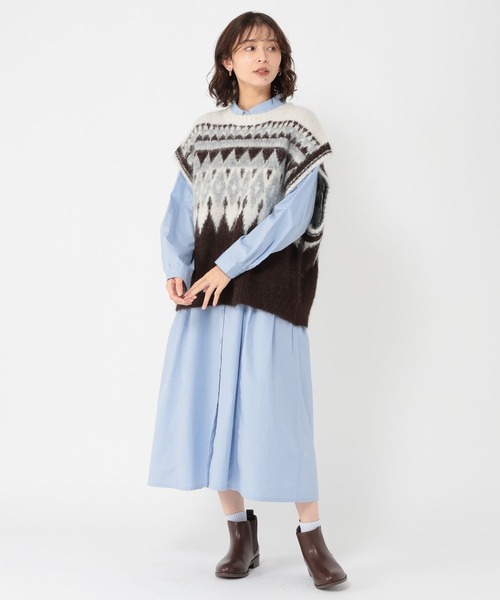 studio CLIP（スタディオクリップ）の「ノルディックニットベスト（ベスト・レディース・ブラウン/グレー・FREE）」の18枚目の写真