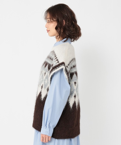 studio CLIP（スタディオクリップ）の「ノルディックニットベスト（ベスト・レディース・ブラウン/グレー・FREE）」の20枚目の写真
