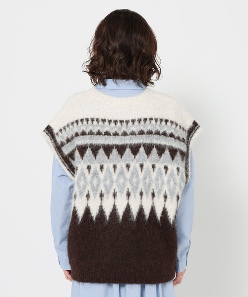 studio CLIP（スタディオクリップ）の「ノルディックニットベスト（ベスト・レディース・ブラウン/グレー・FREE）」の21枚目の写真