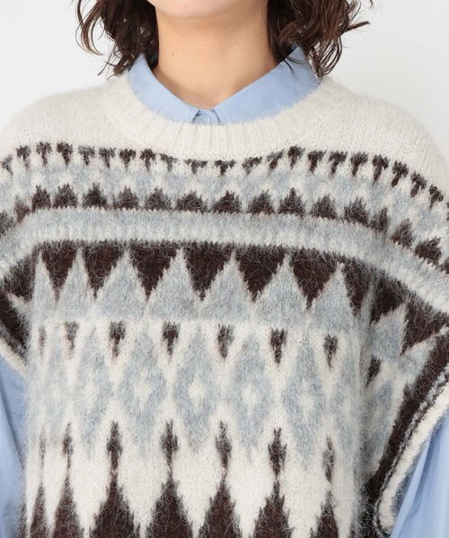 studio CLIP（スタディオクリップ）の「ノルディックニットベスト（ベスト・レディース・ブラウン/グレー・FREE）」の22枚目の写真