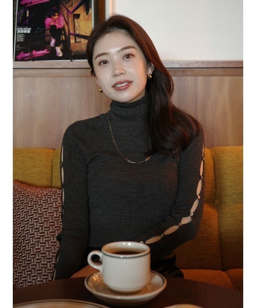 【お値下げ】anuans スラッシュリブニットトップス スラッシュリブニットトップス