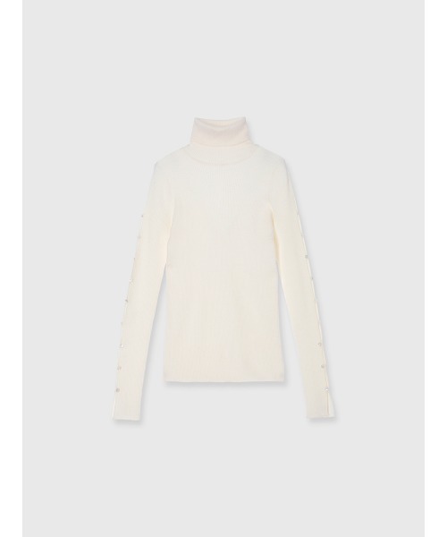 【新品未開封】　アニュアンス　スラッシュリブニットトップス　オフホワイト スラッシュリブニットトップス（ニット/セーター）｜anuans（ア