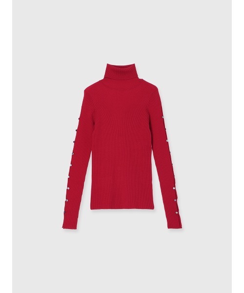 anuans（アニュアンス）の「スラッシュリブニットトップス（ニット/セーター・レディース・アイボリー/ブラック/グレー/レッド・FREE）」の21枚目の写真