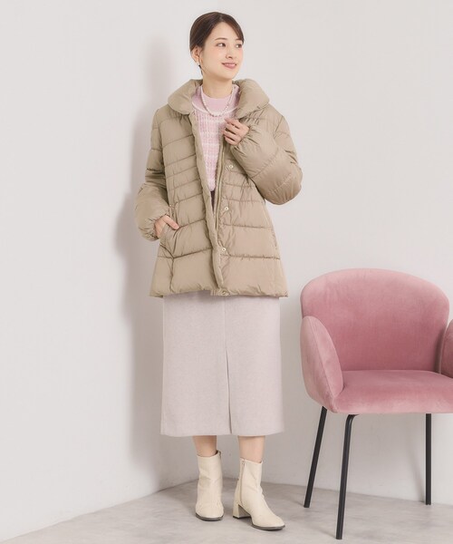ITS'DEMO（イッツデモ）の「【撥水加工】ショールカラー中綿ミディ丈コート（その他アウター・レディース・ブラック/ナチュラル/ブラウン系・00）」の11枚目の写真