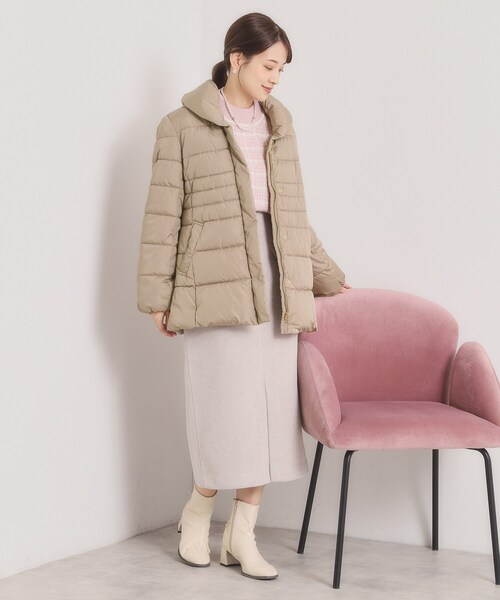 ITS'DEMO（イッツデモ）の「【撥水加工】ショールカラー中綿ミディ丈コート（その他アウター・レディース・ブラック/ナチュラル/ブラウン系・00）」の12枚目の写真