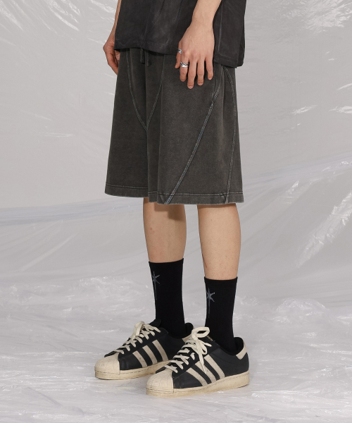 SAINTPAIN(セイントペイン)の「SPカーブドピグメントスウェットショーツチャコール(その他パンツ・メンズ・その他・MEDIUM/LARGE)」の4枚目の写真