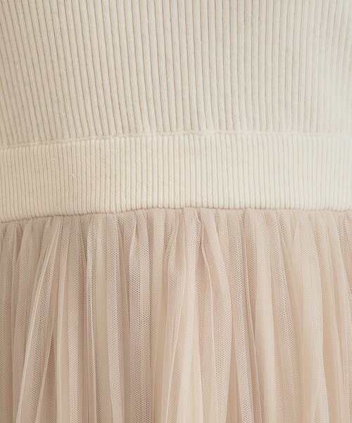 couture brooch(クチュールブローチ)の「【S-LL/キラキラリブニット】チュールドッキング ワンピース(ワンピース・レディース・アイボリー/ブラック/サンドベージュ・36/38/40/42)」の5枚目の写真