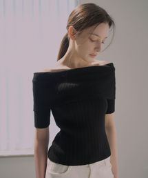 VLETI（ブレッティ）の「Viscose Off Shoulder Half Knit (black)（ニット/セーター）」