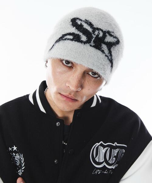 SHORT ROUND（ショートラウンド）の「SHORT ROUND/シャギーシングルニットワッチ（ニットキャップ/ビーニー・レディース・ライトグレー/ブラック・FREE）」の3枚目の写真