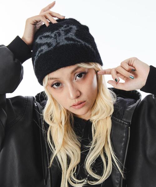 SHORT ROUND（ショートラウンド）の「SHORT ROUND/シャギーシングルニットワッチ（ニットキャップ/ビーニー・レディース・ライトグレー/ブラック・FREE）」の7枚目の写真