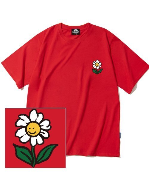 TRIPSHION(トリップション)の「シングルフラワーロゴTシャツ - レッド(Tシャツ/カットソー・メンズ・その他・LARGE/MEDIUM/X-LARGE)」の1枚目の写真