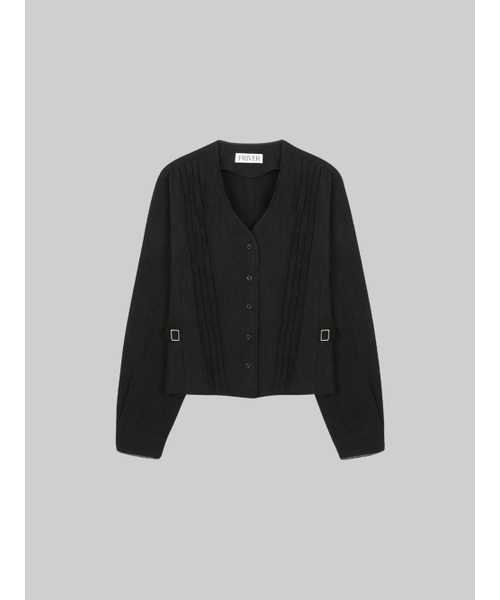 FRIVER07（フリバー07）の「Pintuck soft tencel blouse_Black（シャツ/ブラウス・レディース・ブラック・FREE）」の2枚目の写真