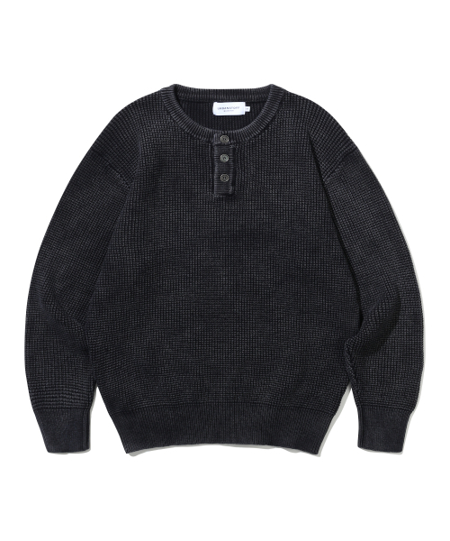 URBANSTOFF(アーバンストッフ)の「ピグメントウォッシュヘンリーネックニット(ブラック)(ニット/セーター・レディース・その他・MEDIUM/LARGE)」の1枚目の写真