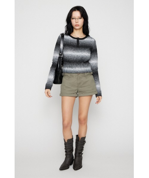 LAGUA GEM(ラグアジェム)の「GRADATION COMPACT KNIT トップス(ニット/セーター・レディース・ブラウン/ピンク/ブラック・FREE)」の6枚目の写真